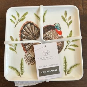 Rachel Ashwell melamine Appetizer Dessert Plates Set Of 4 Turkey Thanksgiving